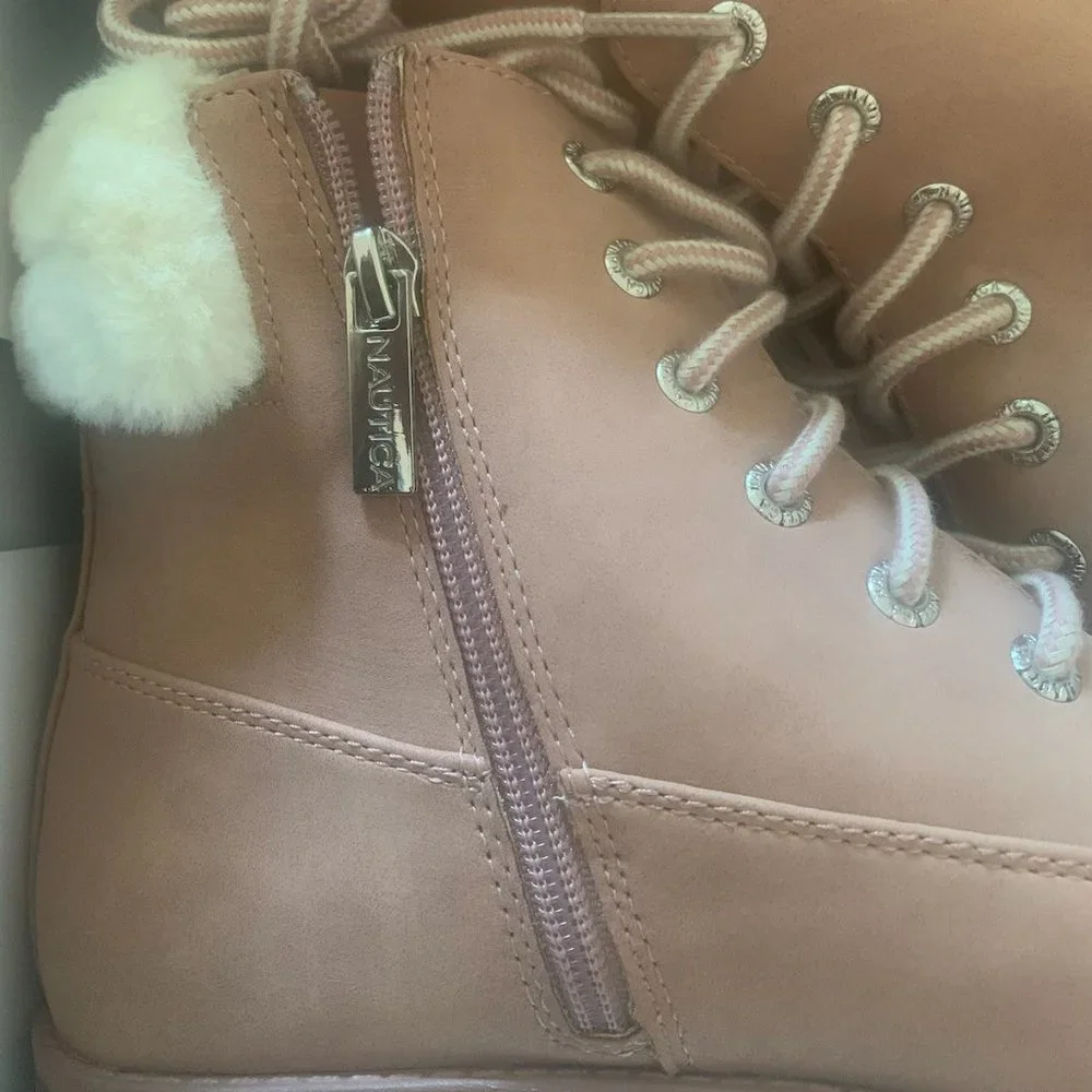 NWT NAUTICA ZABRA YOUTH‎ GIRL'S BOOT'S WITH FAUX FUR TRIM MAUVE 5